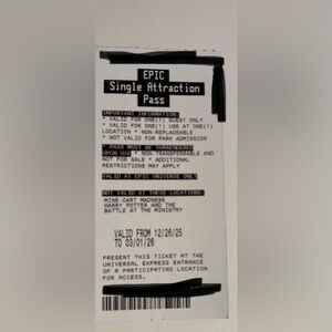 4x Epic Universe Single Pass